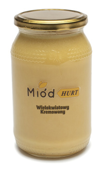 Miód Wielokwiatowy Kremowany (słoik szklany 1,2 kg) - Karton 12 sztuk