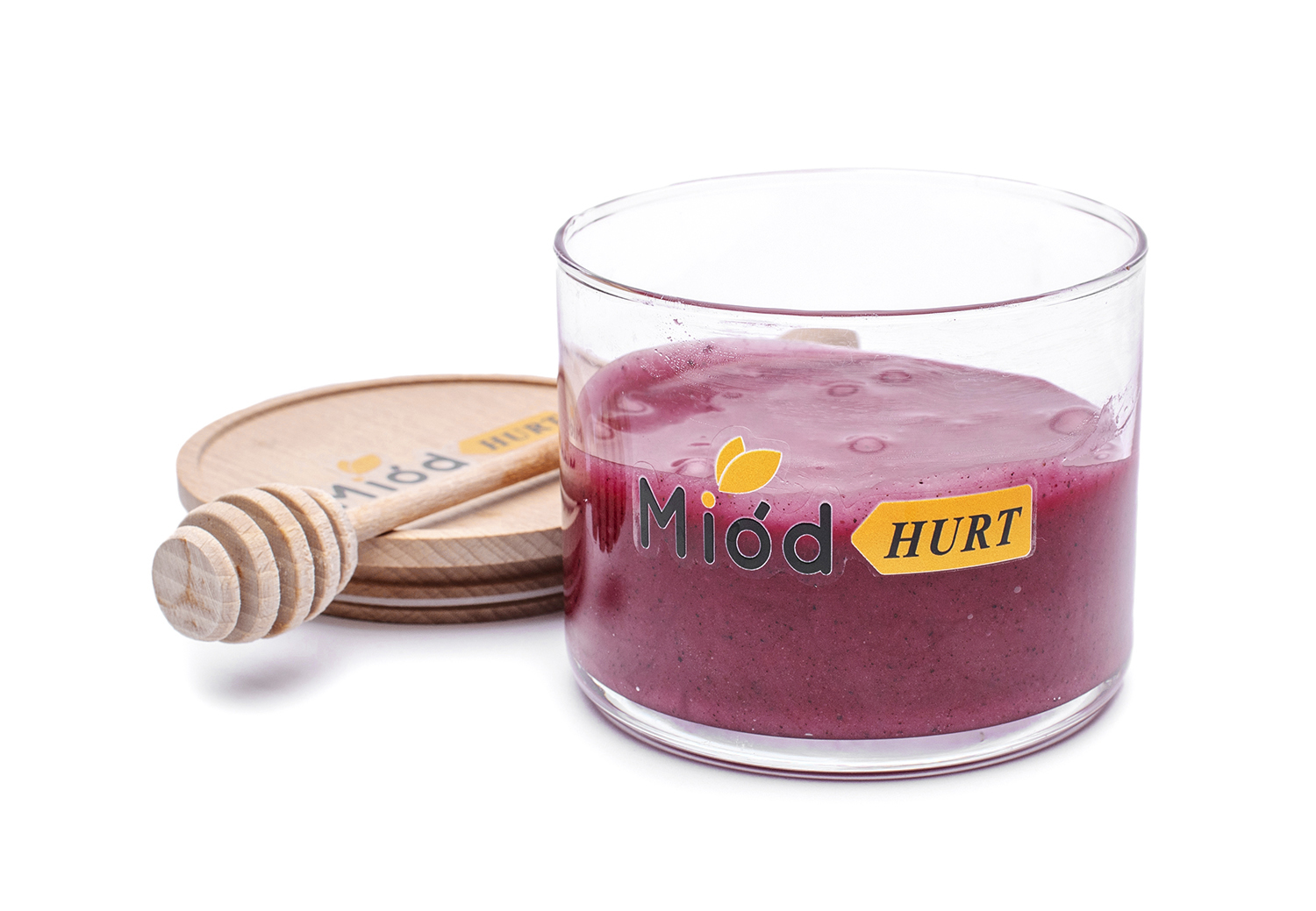 MiodoMix - Miód Wielokwiatowy Kremowany z Borówką (słoik szklany 400 g) - Karton 40 sztuk