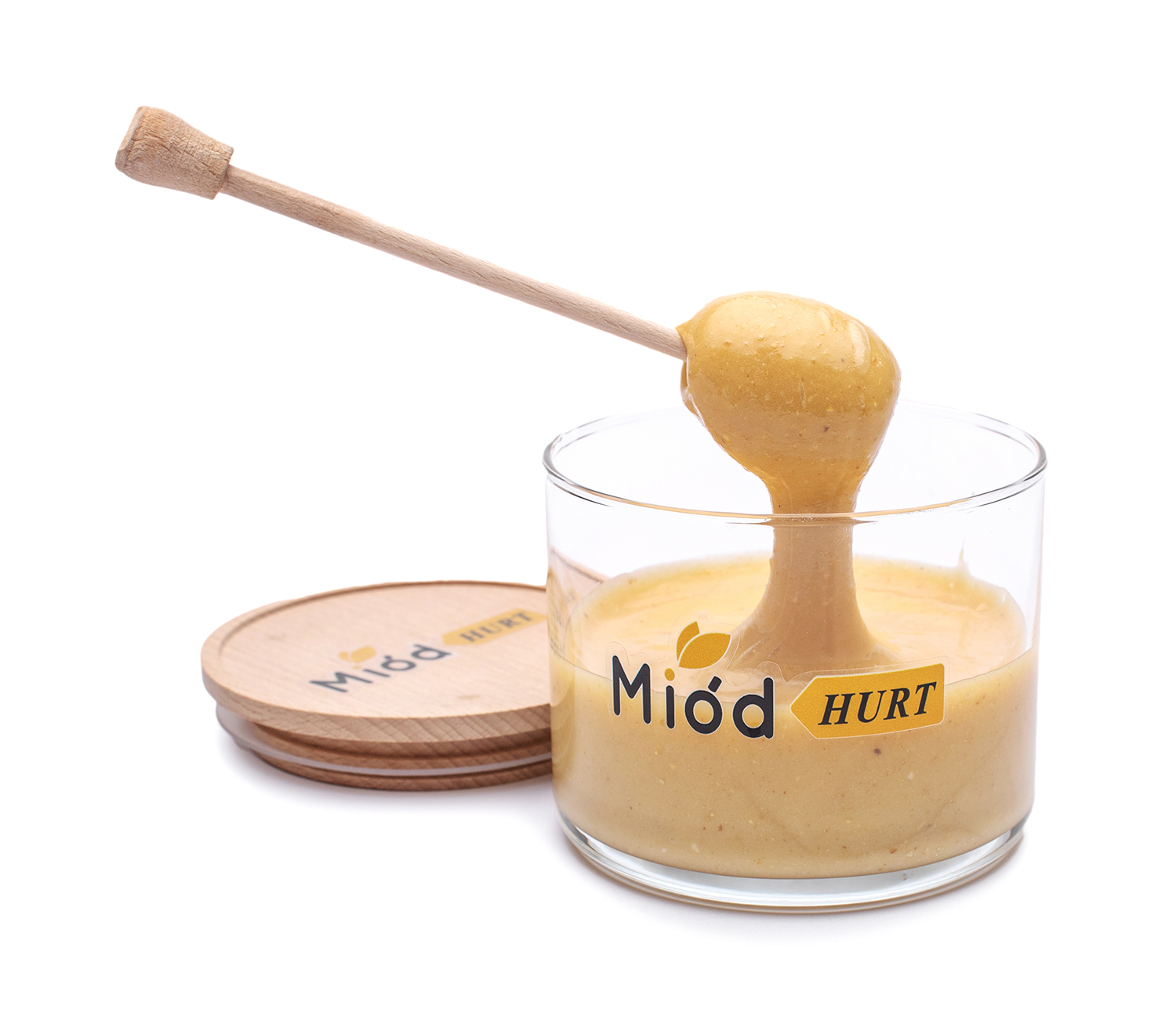 MiodoMix - Miód Wielokwiatowy Kremowany z Cytryną i Imbirem (słoik szklany 400 g) - Karton 40 sztuk