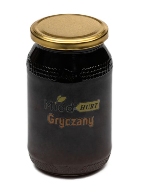 Miód Gryczany Gęsty (słoik szklany 1,2 kg) - Karton 12 sztuk