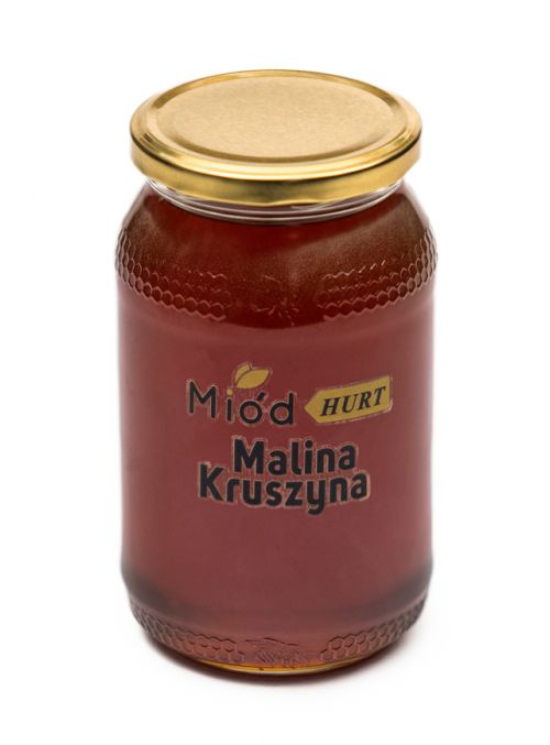 Miód Malina Kruszyna (słoik szklany 1,2 kg) - Karton 12 sztuk