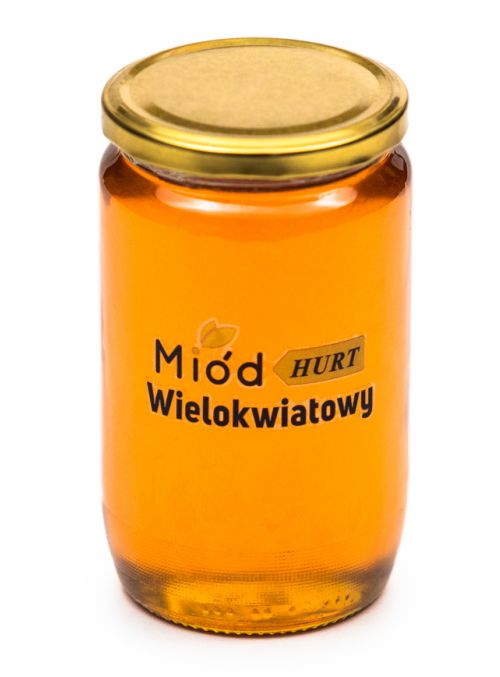 Miód Wielokwiatowy Słonecznikowy Płynny (słoik szklany 950g) - Karton 12 sztuk