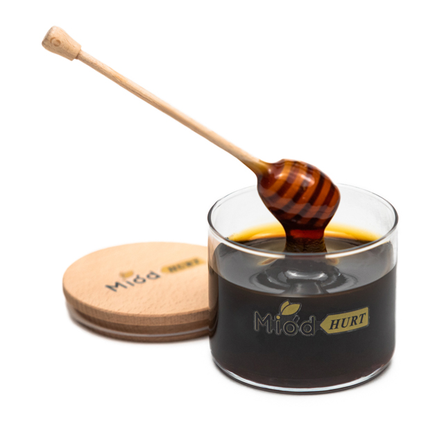 Miód Gryczany Gęsty (słoik szklany 1,2 kg) - Karton 12 sztuk
