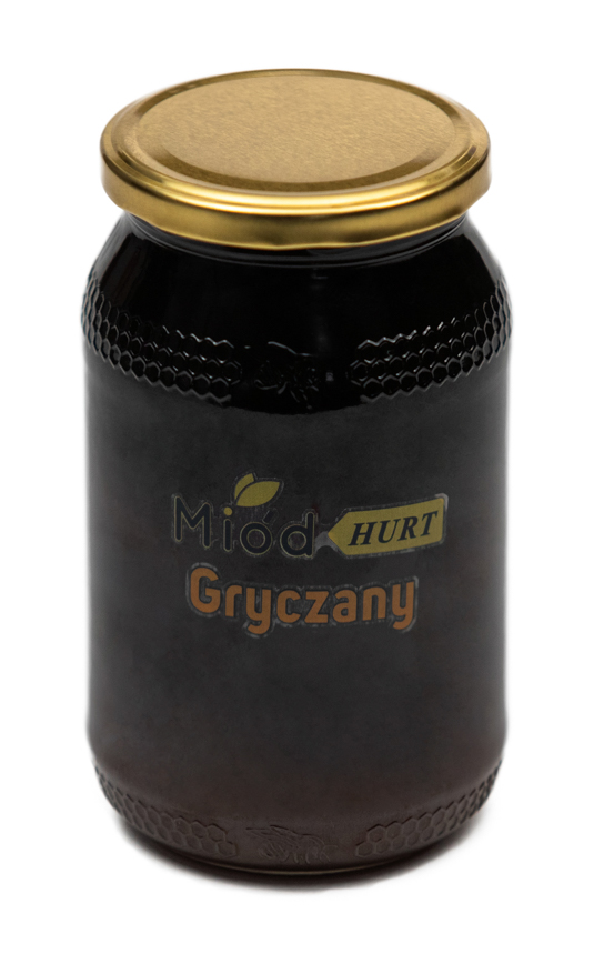 Miód Gryczany Gęsty (słoik szklany 1,2 kg) - Karton 12 sztuk