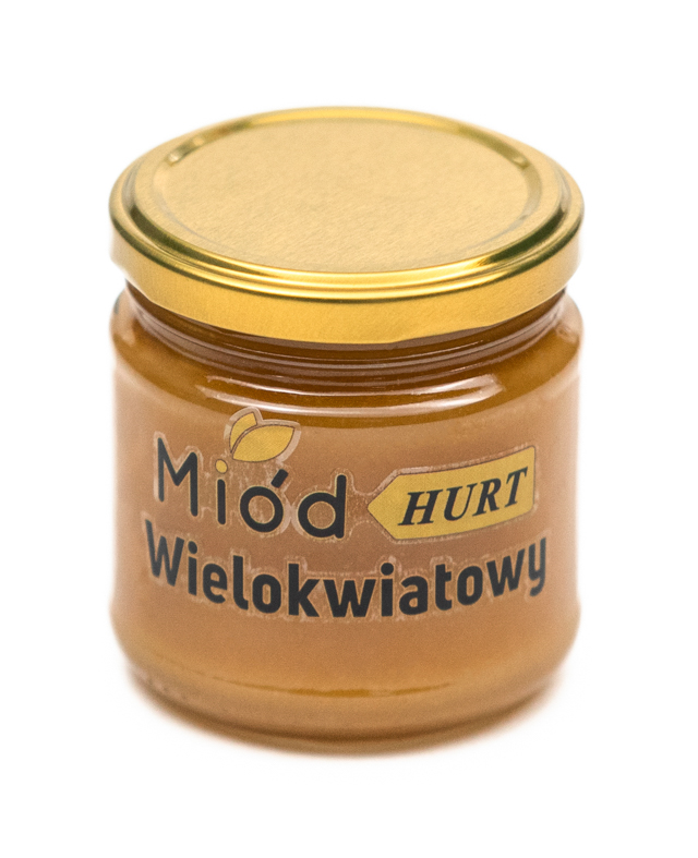 Miód Wielokwiatowy Ciemny (słoik szklany 250 g) - Karton 60 sztuk